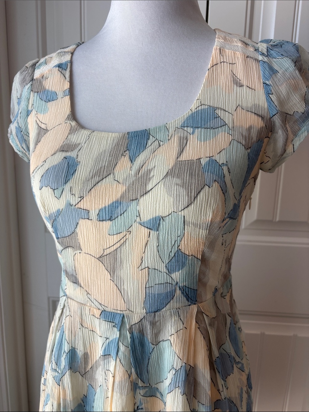 Anthropologie Moulinette Soeurs Watercolor Floral Cap Sleeve Dress Size 2 - Picture 5 of 8